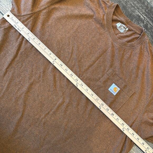 Carhartt Men's Loose Fit Heavyweight Pocket Logo Short Sleeve Brown T-Shirt XL - Picture 5 of 9
